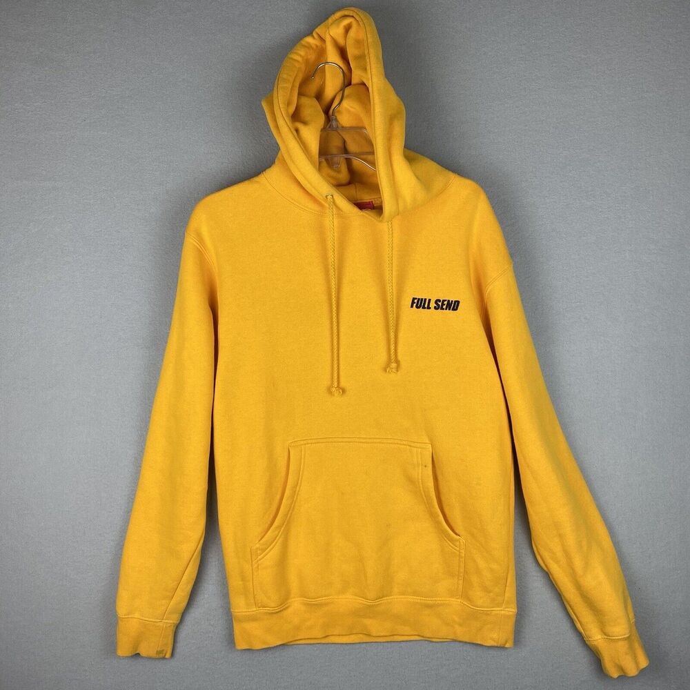 Full Send Black Pullover Hoodie Sweatshirt Size Large Mens Nelk Podcast Distress